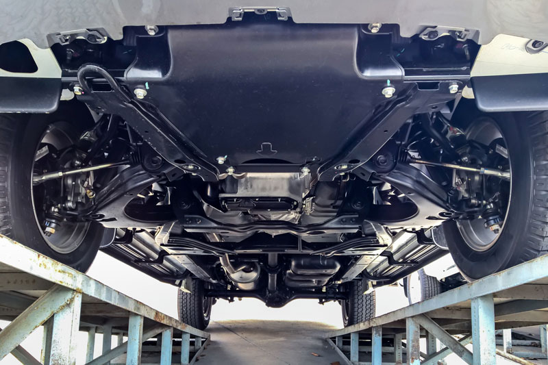 underneath car chassis